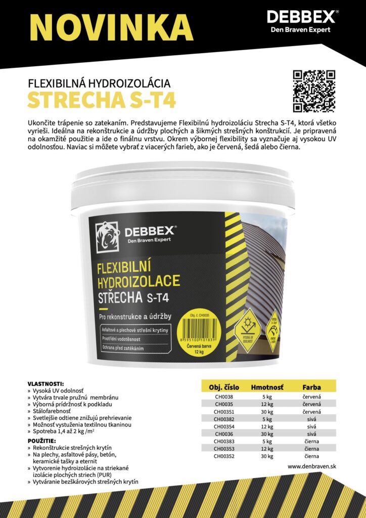 Flexibilná hydroizolácia STRECHA S-T4 - produktová novinka