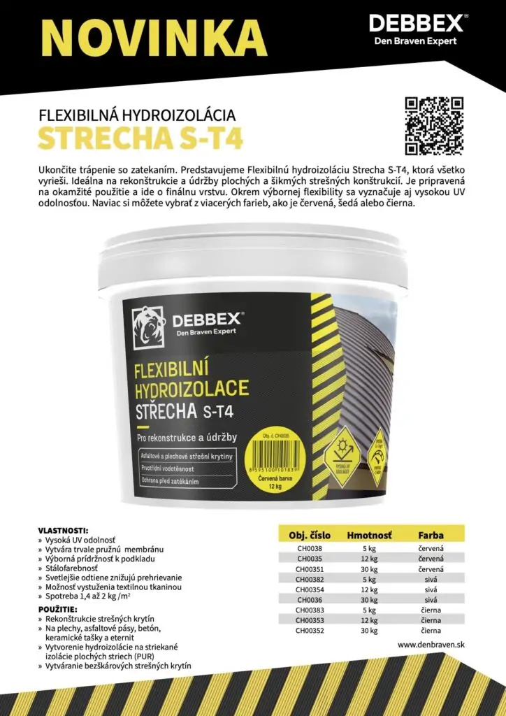 Flexibilná hydroizolácia STRECHA S-T4 - produktová novinka