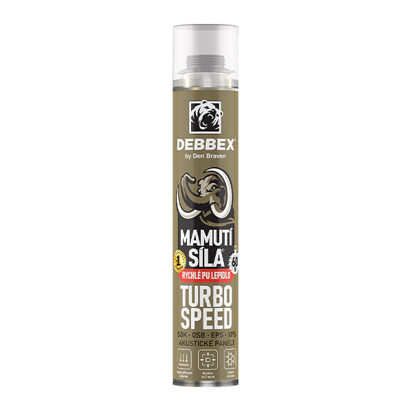 PU pena Turbo speed 60 sek. 750 ml pištoľová Mamutia sila